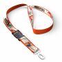 Afneembare polyester keycord met gesublimeerde satijnen overlay