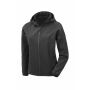 3-laagse gerecycleerde softshell met capuchon voor dames Black XS