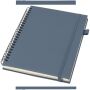 Liss A5 spiraalnotitieboek met harde kaft van gerecycled plastic - Oceaanblauw