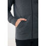 IQONIQ Abisko gerecycled katoen hoodie met rits, heather anthracite (XXS)