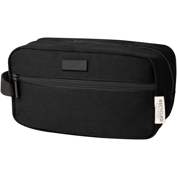 Joey GRS recycled canvas travel accessory pouch bag 3.5L - Solid black