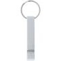 Tao fles- en blikopener van RCS gerecycled aluminium met sleutelhanger - Zilver