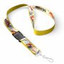 Afneembare polyester keycord met gesublimeerde satijnen overlay