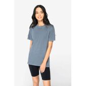 Ecologisch verwassen T-shirt ronde hals korte mouwen Washed Coal Grey XS