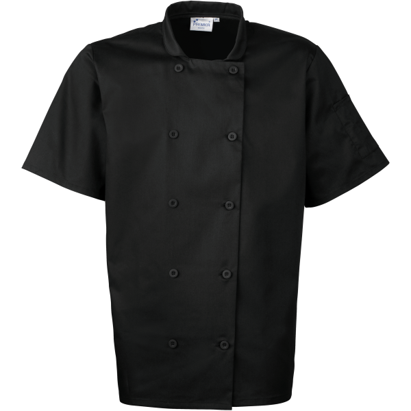 Short Sleeve Chefs Jacket Black 4XL Short Sleeve Chefs Jacket Black 4XL