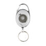 Roller clip sleutelhanger gemaakt van RCS gerecycled plastic, wit