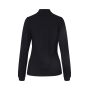 Poloshirt met lange mouw | stretch | dames - Zwart, 6XL