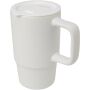 Carter 450 ml mok van keramiek met plastic deksel - Wit Carter 450 ml mok van keramiek met plastic deksel - Wit