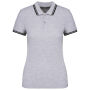 Damespolo met korte mouwen en contrasterende bies Oxford Grey / Black L
