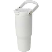 Bronx 900 ml RCS gecertificeerde, vacuüm geïsoleerde beker van gerecycled roestvrij staal en koper met deksel met dubbele functie - Wit