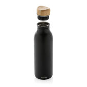 Avira Alcor RCS gerecycled RVS enkelwandige waterfles 600ML, zwart