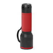 black, red