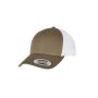 CLASSICS RECYCLED RETRO TRUCKER CAP 2-TONE, OLIVE / WHITE, One size, FLEXFIT