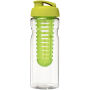 H2O Active® Base 650 ml sportfles en infuser met flipcapdeksel - Transparant/Lime