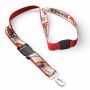 Afneembare polyester keycord met gesublimeerde satijnen overlay