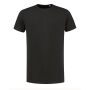 L&S T-shirt crewneck fine cotton elastane Black-extra longer length-XL