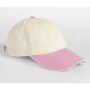 CONTRAST PEAK LOW PROFILE VINTAGE CAP, NATURAL/VINTAGE DUSKY PINK, One size, BEECHFIELD