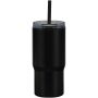 Westin 540 ml RCS gerecyclede dubbelwandige thermosbeker met rietje - Zwart Westin 540 ml RCS gerecyclede dubbelwandige thermosbeker met rietje - Zwart