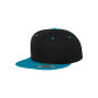 Classic snapbackpet in twee kleuren BLACK / Teal One Size