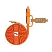 Arc Ultra-thin RCS recycled 60W 2 in 1 magnetische kabel, oranje