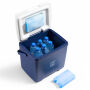 Brisby Koelbox - Frigobox - 13L - Blauw - Tot maximaal 40 uur isolatie - Incl. 2 dikke koelelementen van 450ml - Temperatuur veilige sluiting - Nieuw ontwerp met koelelement vergrendeld in deksel