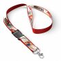 Afneembare polyester keycord met gesublimeerde satijnen overlay