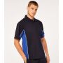 Track Poly/Cotton Piqué Polo Shirt, Black/Royal Blue, M, Kustom Kit