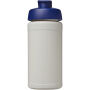 Baseline 500 ml gerecyclede drinkfles met klapdeksel - Natuur/Blauw Baseline 500 ml gerecyclede drinkfles met klapdeksel - Natuur/Blauw