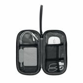 ALLTHERE - 600D RPET tech organizer etui - Zwart