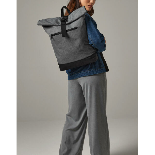 Roll-Top Backpack - Black - One Size Roll-Top Backpack - Black - One Size