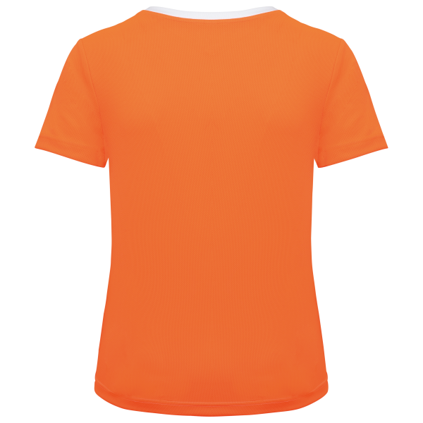 Ecologisch sport-T-shirt in twee kleuren voor dames White / Fluorescent Orange XS Ecologisch sport-T-shirt in twee kleuren voor dames White / Fluorescent Orange XS