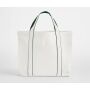 COURTSIDE MEDIUM TOTE, SOFT WHITE/BOTTLE GREEN, One size, WESTFORD MILL