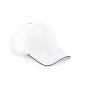 AUTHENTIC 5 PANEL CAP - PIPED PEAK, WHITE/FRENCH NAVY, One size, BEECHFIELD
