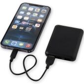 Asama type-C powerbank van 5000 mAh van gerecycled plastic - Zwart