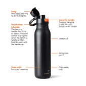 Nordic Drift Trail RCS enkel wandige water fles 750ml, zwart