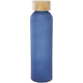 Lume 500 ml fles van mat natronkalkglas met bamboe deksel - Oceaan blauw