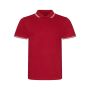 AWDis Stretch Tipped Piqué Polo Shirt, Red/White, L, Just Polos