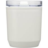 Hudson 180 ml dubbelwandige beker van gerecycled plastic - Wit