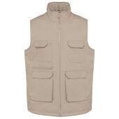 Gewatteerde uniseks bodywarmer van polykatoen multizakken Beige XS