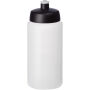 Baseline® Plus grip 500 ml sportfles met sportdeksel - Transparant/Zwart
