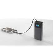 Quantum RCS ultra-fast PD45W 10.000mAh powerbank met scherm, grijs, zwart