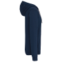 Herensweater met rits en capuchon in contrasterende kleur Navy / Fine Grey XS