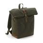HERITAGE WAXED CANVAS BACKPACK, OLIVE GREEN, One size, QUADRA