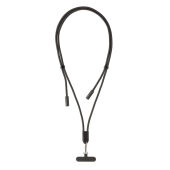 LoopAmp RCS rPET verstelbaar telefoonkoord met 60W kabel, zwart