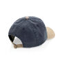 BEAU AWARE™ Washed 6 panel 270gsm cotton twill two tone cap, donkerblauw