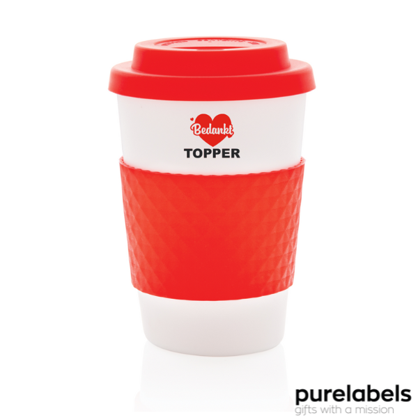 Herbuikbare koffiebeker | Topper bedankt | Cadeautje personeel