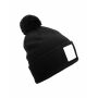 Appliqué Patch Pom Beanie black/white one size