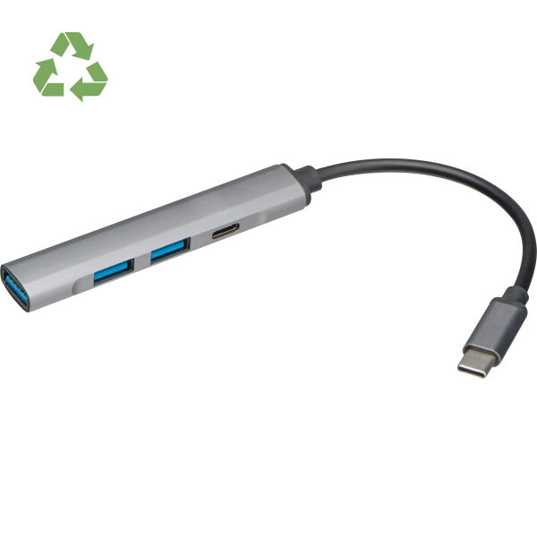 USB Hub van gerecycled aluminium