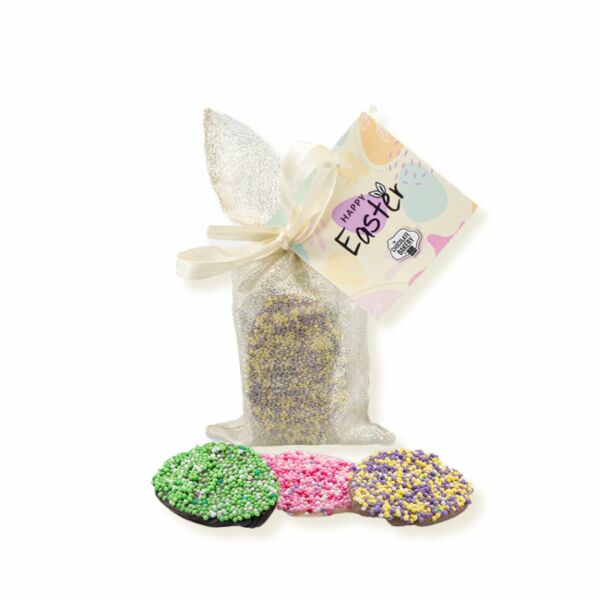 Platte musket paaseitjes mix in paashaas zakje, 50 gram
