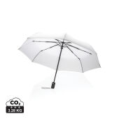 21" Impact AWARE™ RPET 190T auto open/dicht paraplu, wit